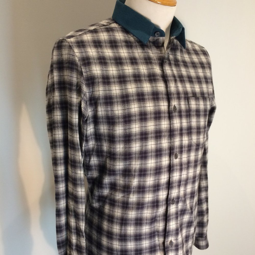 Carven Size 39 Medium Plaid Wool/Cotton Shirt